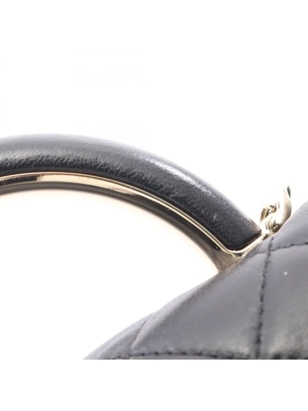Chanel Shoulder Bag Quilted Top Handle 2-Way Black Lambskin Chain Wallet